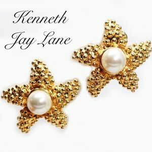 KENNETH JAY LANE PEARL STARFISH EARRINGS